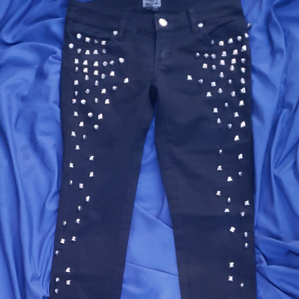 Black Studded Royal Bones  Tripp NYC Skinny Jeans